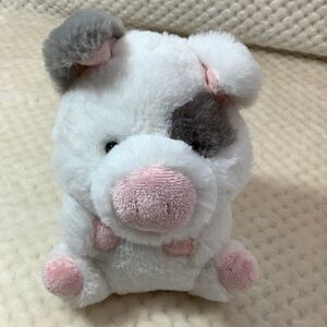 Aurora World Plush White Grey Pink Rolly Pets Pig Stuffed Animal Piglet Toy